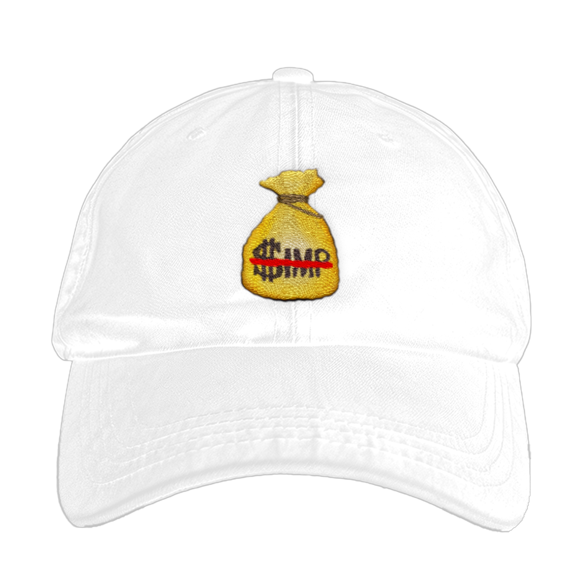Embroidered Dad Cap: Crossed-Out Money Bag